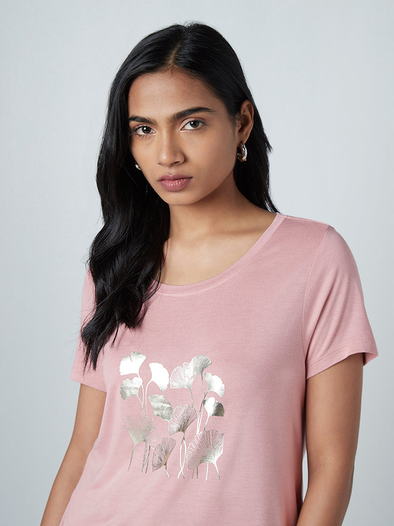 LOV Pink Floral Print T-Shirt
