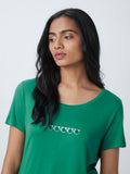 LOV Green Text Print T-Shirt