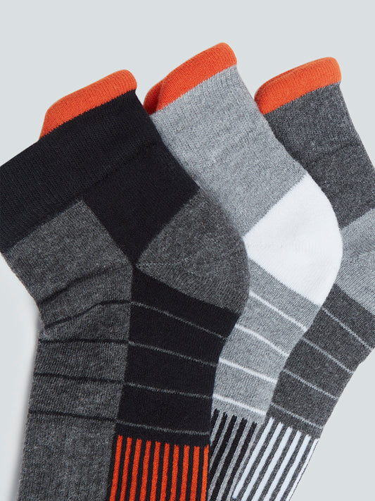 WES Lounge Grey Trainer Socks Set Of Three