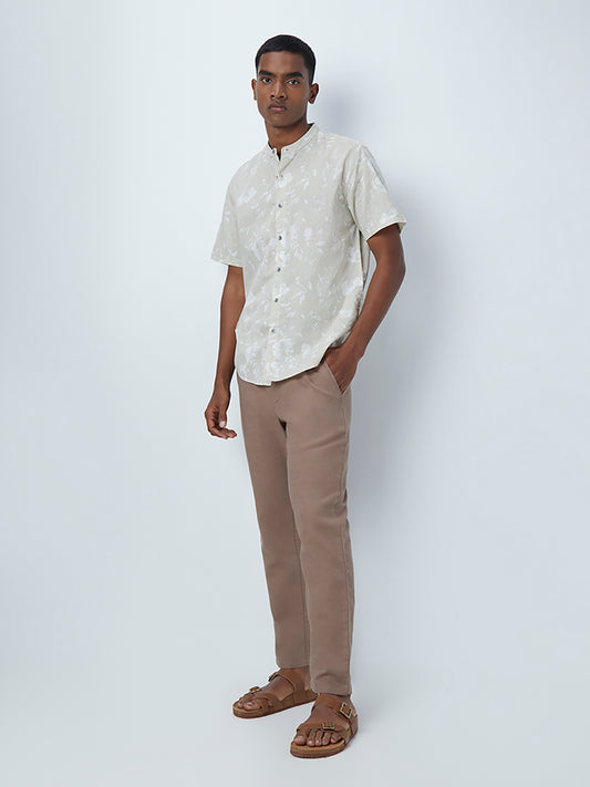 ETA Taupe Slim-Fit Pure Cotton Chinos