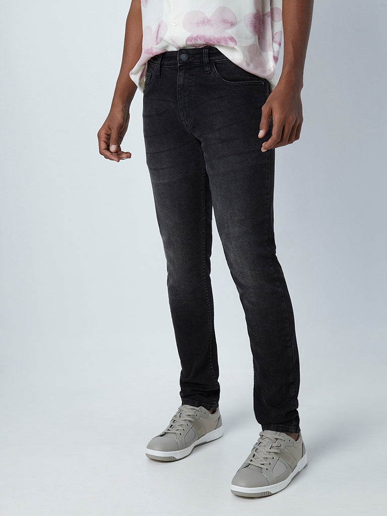 Nuon Charcoal Faded Design Jeans