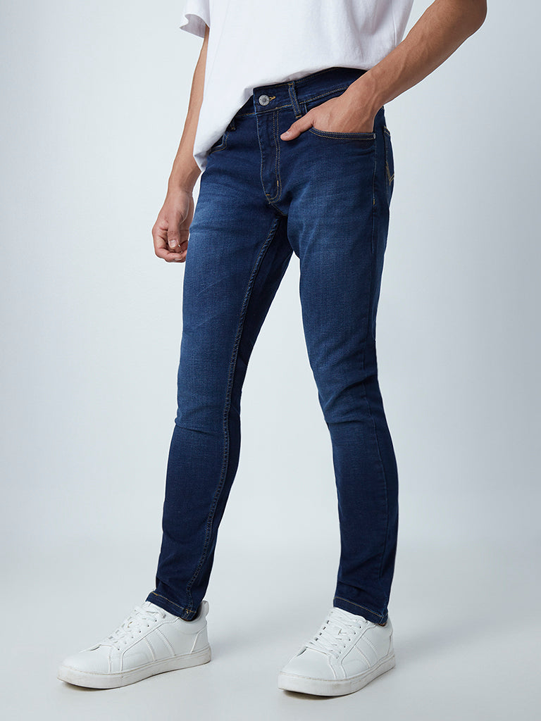 Nuon Navy Rocker Skinny-Fit Jeans