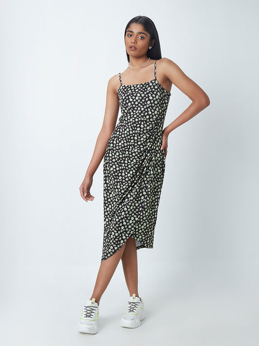 Nuon Black Floral Motif Dress