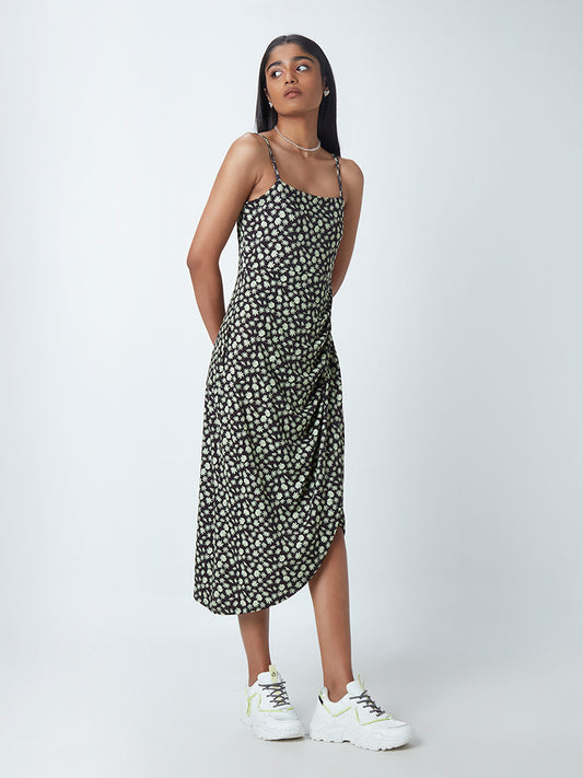 Nuon Black Floral Motif Dress