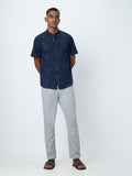 ETA Navy Paisley Print Resort-Fit Shirt