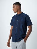 ETA Navy Paisley Print Resort-Fit Shirt