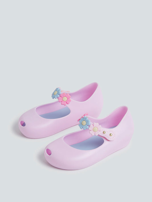 Yellow Kids Lilac Mary Jane Shoes