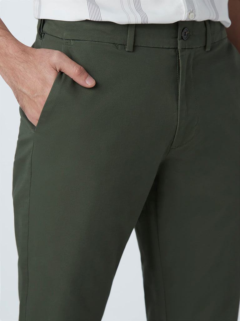 Shop Ascot Dark Olive RelaxedFit Chinos Online  Westside