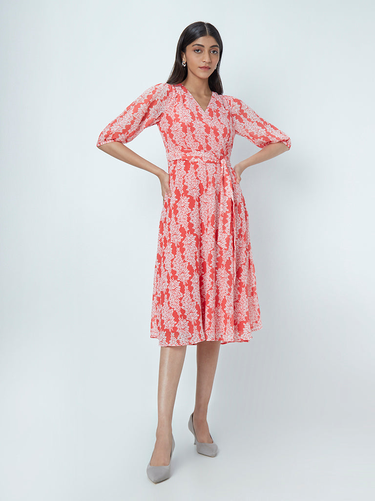 Wardrobe Coral Barty Dress With Belt