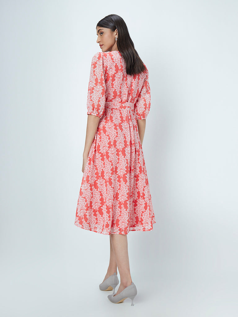 Wardrobe Coral Barty Dress With Belt