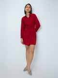 Wardrobe Red Pleat Detail Dress