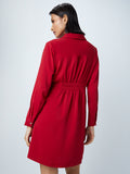 Wardrobe Red Pleat Detail Dress