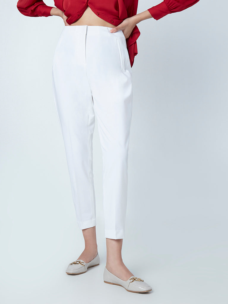 Allen Solly Casual Trousers  Buy Allen Solly White Trousers Online  Nykaa  Fashion