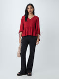 LOV Red Rika Blouse