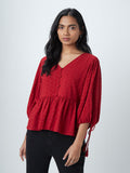 LOV Red Rika Blouse