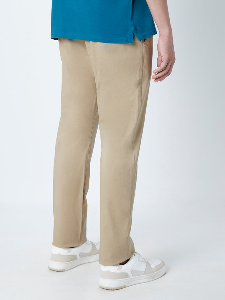 WES Casuals Tan Relaxed-Fit Chinos