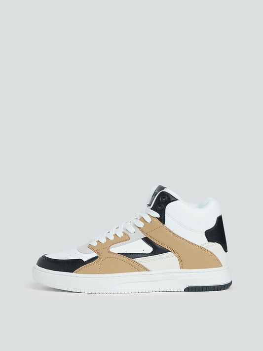 SOLEPLAY White Colour block High-Top Sneakers