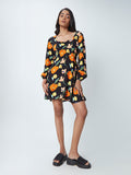 Nuon Black Floral-Patterned Dress