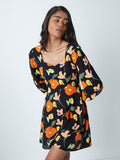 Nuon Black Floral-Patterned Dress