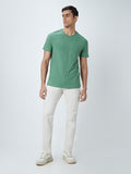 WES Casuals Green Pure-Cotton Slim-Fit T-Shirt