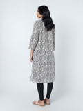 Utsa White Abstract Print A-Line Kurta