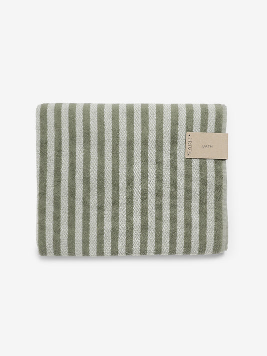 Westside Home Mint Stripe Bath Towel