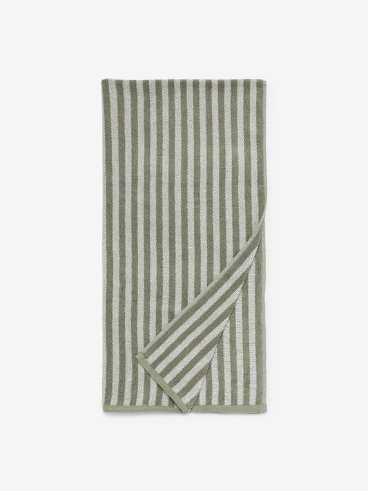 Westside Home Mint Stripe Bath Towel
