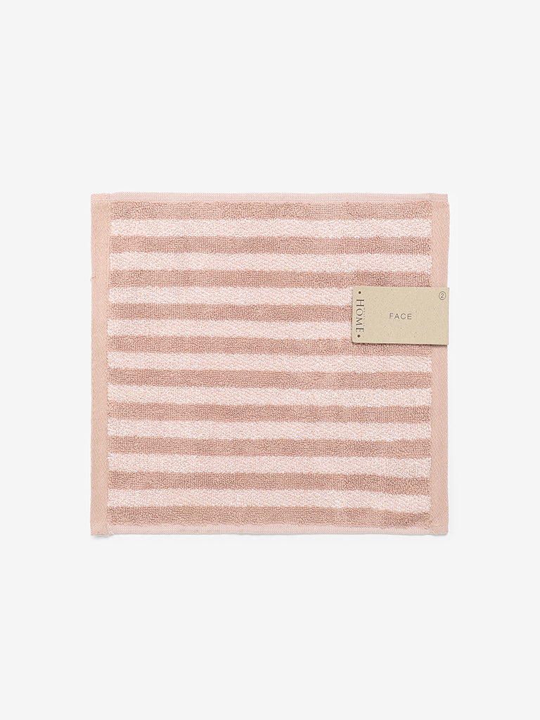 Westside Home Woodrose Stripe Face Towel - Pack of 2