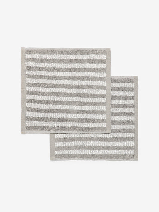 Westside Home Alloy Stripe Face Towel - Pack of 2