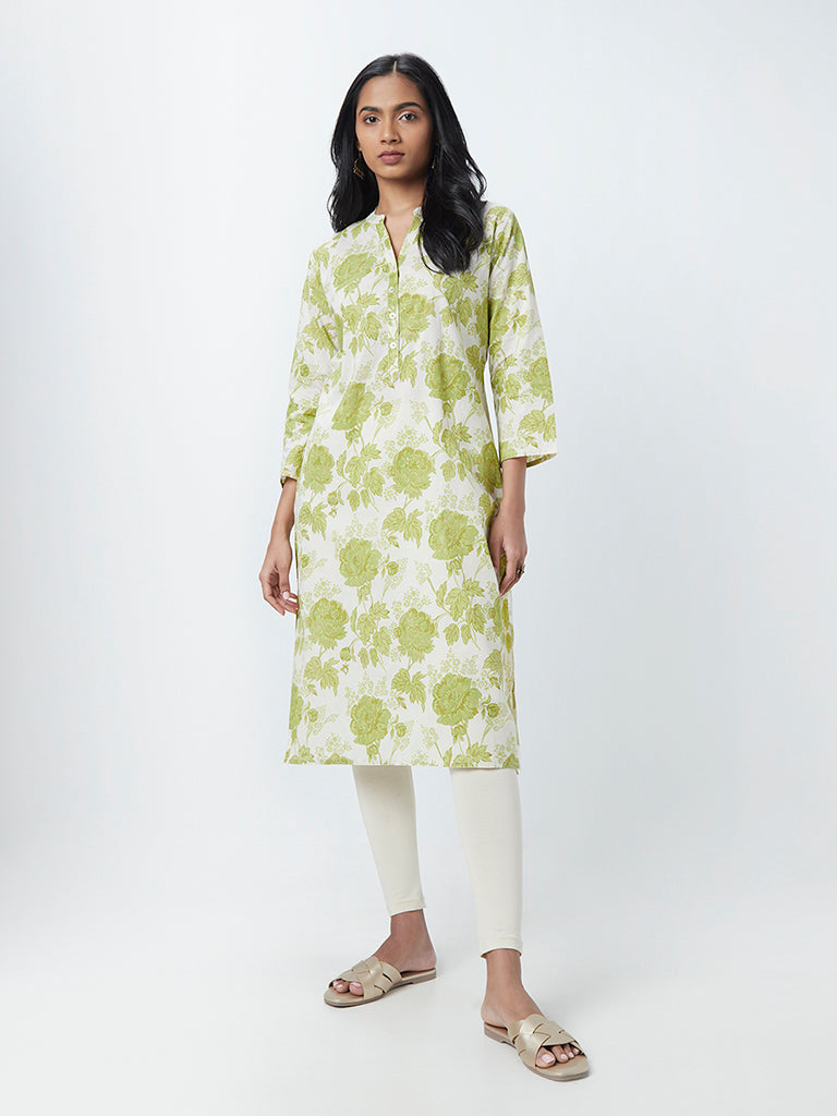 Utsa by Westside Turquoise Printed A-Line Kurta Price in India, Full  Specifications & Offers | DTashion.com