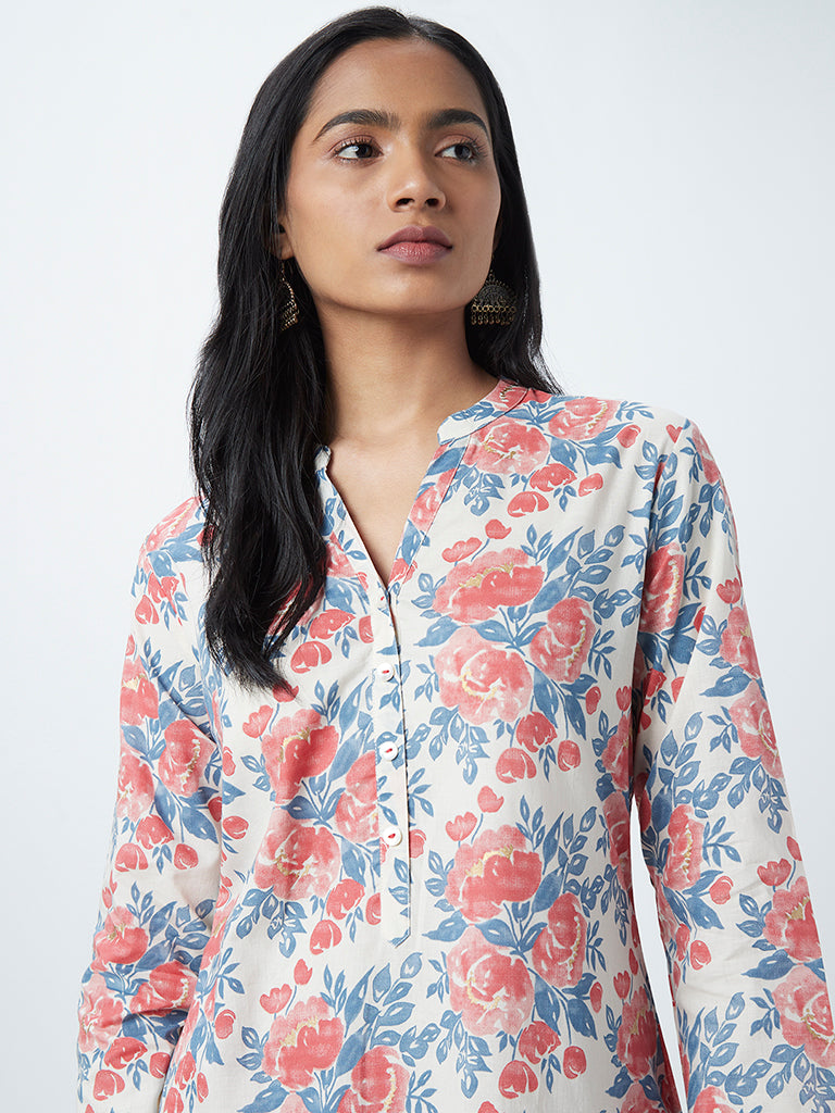 Buy Utsa by Westside Green Floral Print HighLow Kurti for Women Online   Tata CLiQ