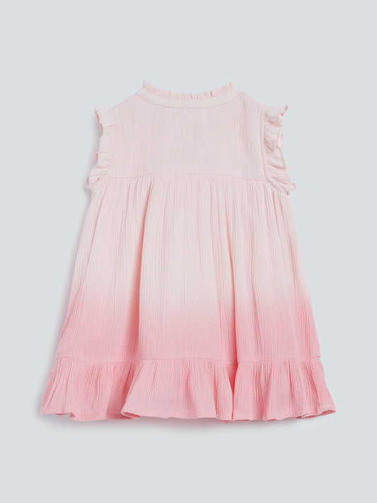 HOP Baby Peach Ombre-Patterned Dress