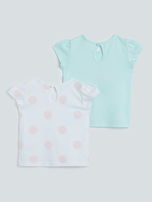 HOP Baby Mint Printed T-Shirt Set of Two