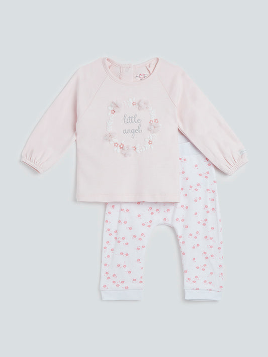 HOP Baby Light Pink T-Shirt And Leggings Set
