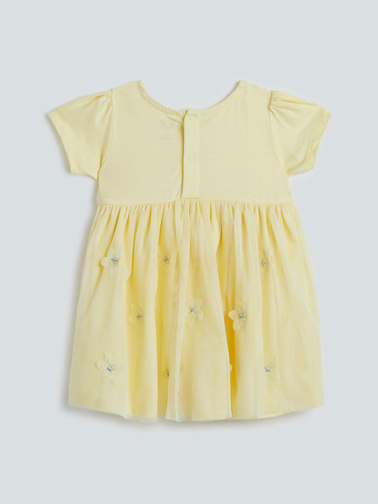 HOP Baby Light Yellow Fit and Flare Dress