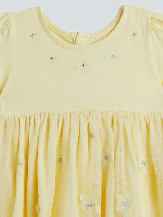 HOP Baby Light Yellow Fit and Flare Dress