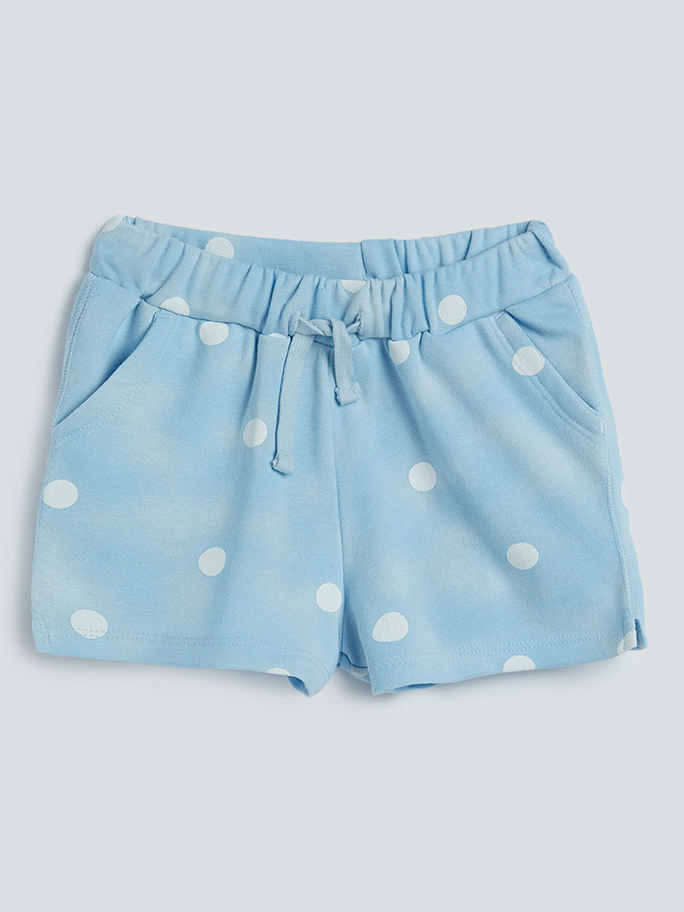 HOP Kids Blue Polka Dot Design Shorts