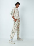 Studiofit Beige Tie-Dye Relaxed-Fit Sweatshirt