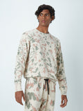 Studiofit Beige Tie-Dye Relaxed-Fit Sweatshirt