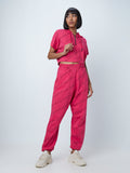 Studiofit Fuchsia Text-Printed Joggers