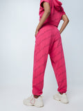 Studiofit Fuchsia Text-Printed Joggers