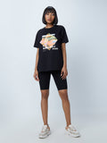 Studiofit Black Seam Detail Biker Shorts