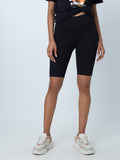Studiofit Black Seam Detail Biker Shorts