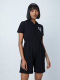 Studiofit Black Hooded Jumpsuit