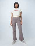 Studiofit Ecru Text-Printed T-Shirt