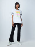 Studiofit White Printed T-Shirt