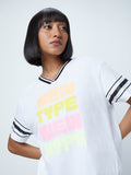 Studiofit White Printed T-Shirt