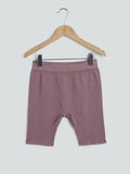 Y&F Kids Mauve Ribbed Bicycle Shorts