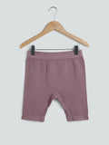 Y&F Kids Mauve Ribbed Bicycle Shorts