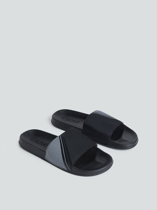 SOLEPLAY Black Colour-Block Slides